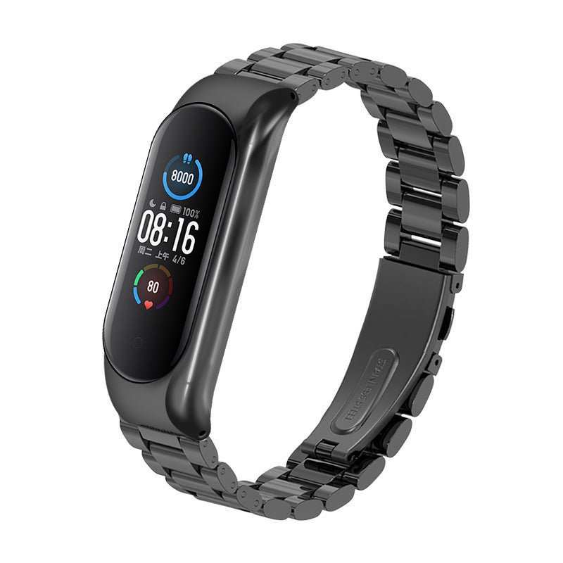 HKM-635411 Three-Bead Metal Wristband for Mi Band 3/4 and Mi Band 5 - 24.5cm