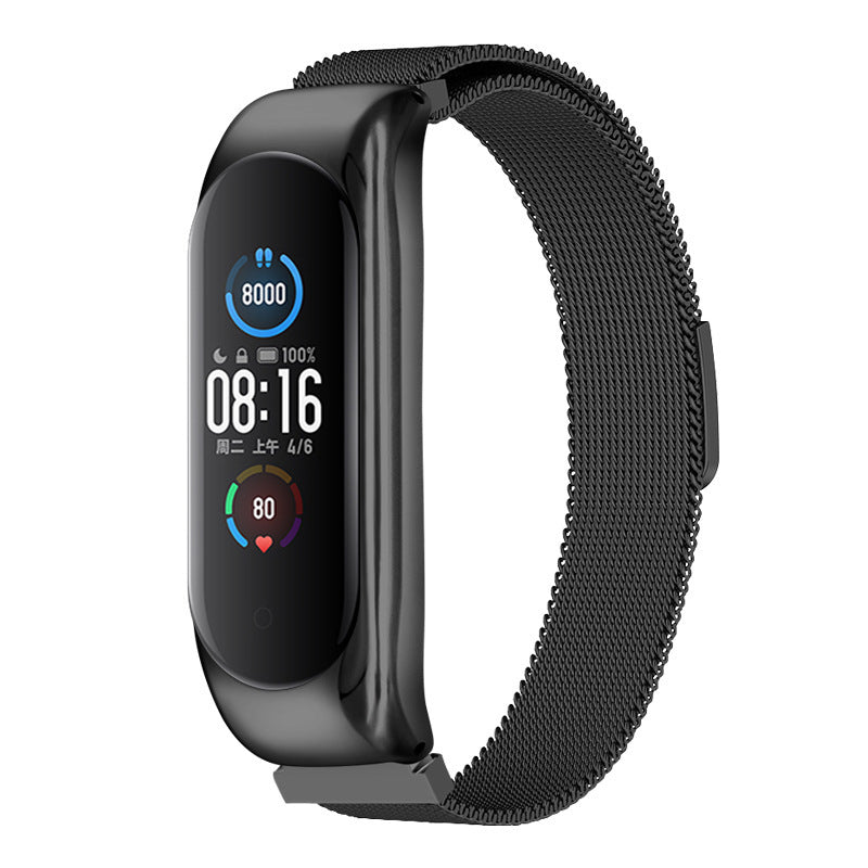 HKM-635411 Three-Bead Metal Wristband for Mi Band 3/4 and Mi Band 5 - 24.5cm