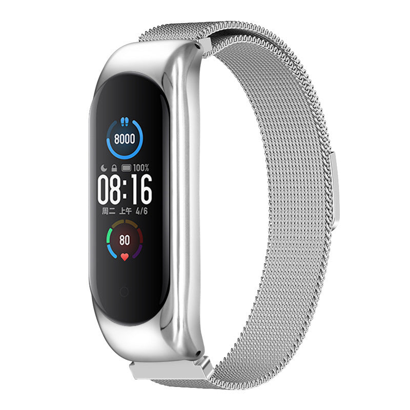 HKM-635411 Three-Bead Metal Wristband for Mi Band 3/4 and Mi Band 5 - 24.5cm