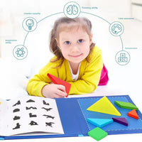 HKM-635475 Magnetic Wooden Tangram Puzzle for Kids - Educational Jigsaw Toy for Ages 3 and Up