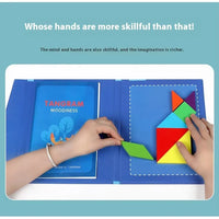 HKM-635475 Magnetic Wooden Tangram Puzzle for Kids - Educational Jigsaw Toy for Ages 3 and Up