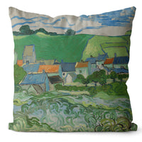 HKM-635859 Home Art Double-Sided Velvet and Linen Oil Painting Pillow Cover - 45x45cm