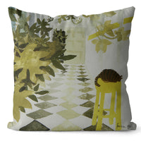 HKM-635859 Home Art Double-Sided Velvet and Linen Oil Painting Pillow Cover - 45x45cm