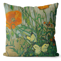 HKM-635859 Home Art Double-Sided Velvet and Linen Oil Painting Pillow Cover - 45x45cm