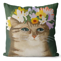 HKM-635859 Home Art Double-Sided Velvet and Linen Oil Painting Pillow Cover - 45x45cm