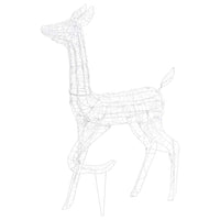 HKM-635859 LED Acrylic Reindeer Family Decoration with 300 Warm White Lights, 70x41x128 cm