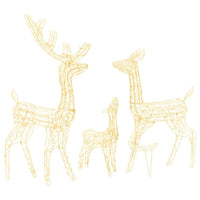 HKM-635859 LED Acrylic Reindeer Family Decoration with 300 Warm White Lights, 70x41x128 cm