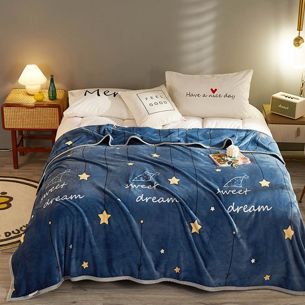 HKM-636051 Cozy Cartoon Coral Fleece Blanket for Autumn and Winter – Multiple Patterns Available