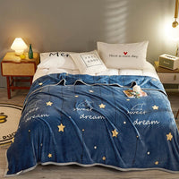 HKM-636051 Cozy Cartoon Coral Fleece Blanket for Autumn and Winter – Multiple Patterns Available