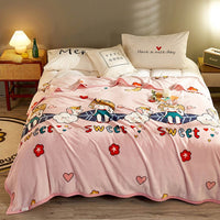 HKM-636051 Cozy Cartoon Coral Fleece Blanket for Autumn and Winter – Multiple Patterns Available
