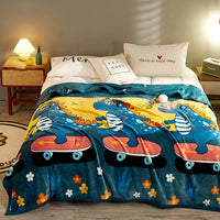 HKM-636051 Cozy Cartoon Coral Fleece Blanket for Autumn and Winter – Multiple Patterns Available
