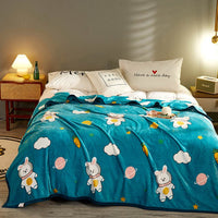 HKM-636051 Cozy Cartoon Coral Fleece Blanket for Autumn and Winter – Multiple Patterns Available