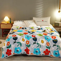 HKM-636051 Cozy Cartoon Coral Fleece Blanket for Autumn and Winter – Multiple Patterns Available