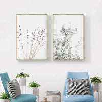 HKM-636051 Nordic Modern Canvas Painting with Floral and Leaf Patterns for Home Decoration