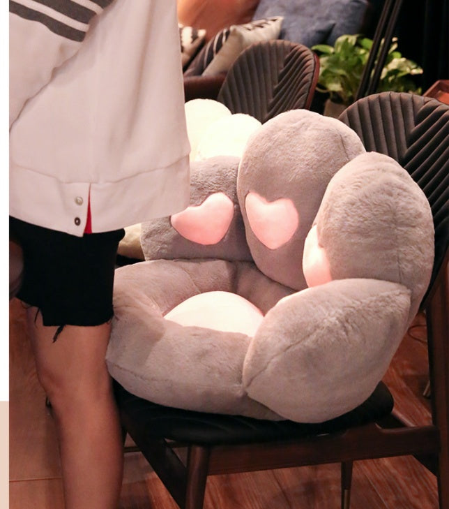 HKM-636115 Cute Cat Paw Plush Pillow for Sofa and Chair Decoration - Non-Slip Heart Design Cushion, Perfect for Valentine's Day & Birthdays