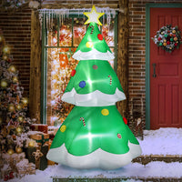 HKM-636179 6.9ft Inflatable Christmas Tree with LED Lights and Decorative Star Topper