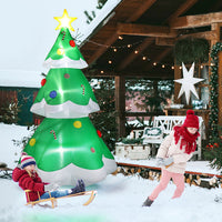 HKM-636179 6.9ft Inflatable Christmas Tree with LED Lights and Decorative Star Topper