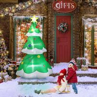 HKM-636179 6.9ft Inflatable Christmas Tree with LED Lights and Decorative Star Topper
