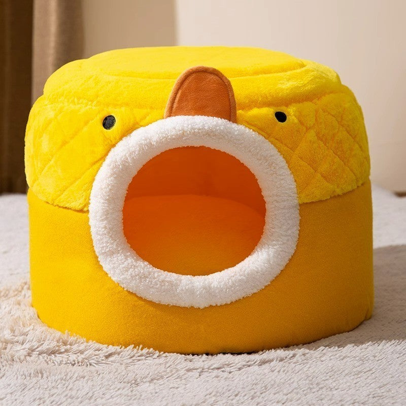 HKM-636179 Cozy Thickened Pumpkin Dog Bed for Cats and Small Pets - Windproof and Warm