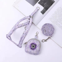 HKM-636243 Luminous Cloth Dog Vest with Traction Rope and Chest Strap - Available in Blue, Pink, Yellow, and Purple