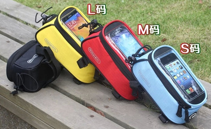 HKM-636307 Bicycle Frame Bag for iPhone - PVC, Multi-Sized Phone Holder for Biking