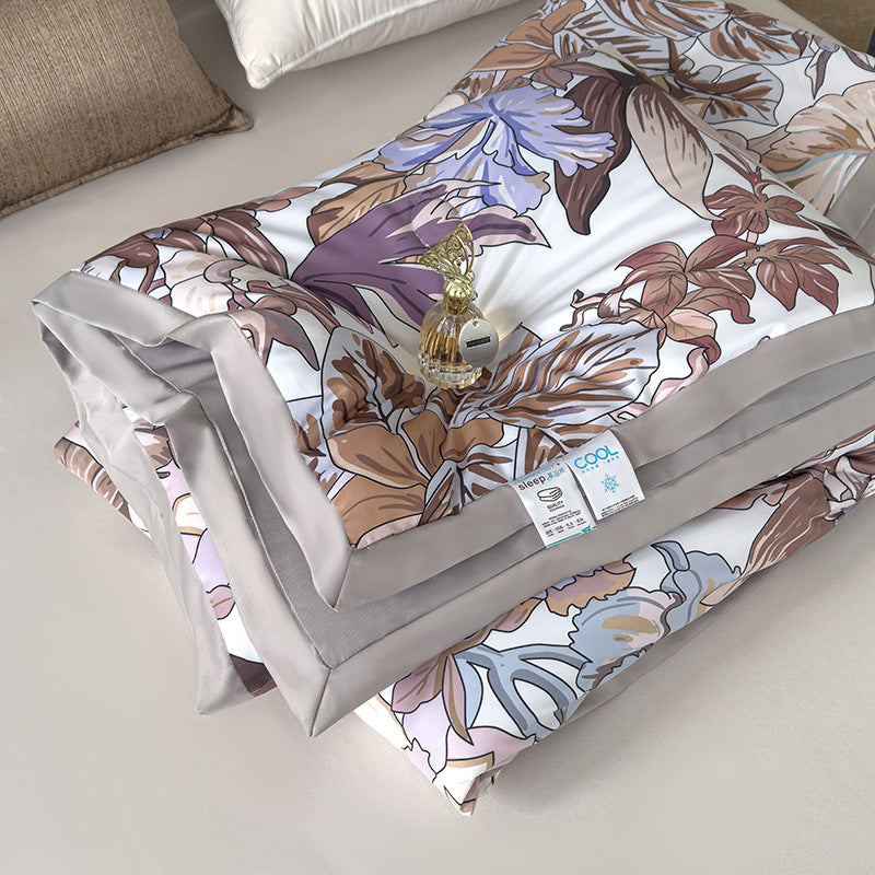 HKM-636371 Summer Washed Silk Blanket with Soybean Fiber Filling - Available in Single and Double Sizes
