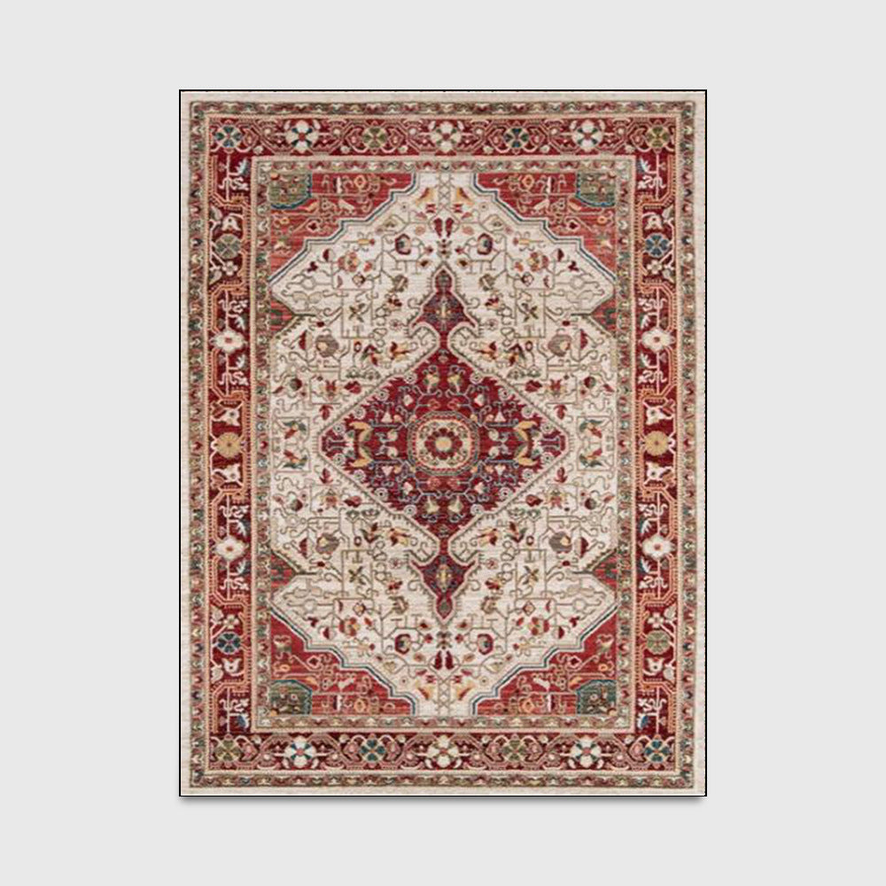 HKM-636435 Nordic Floral Rectangular Living Room Carpet - Custom Size Polyester Fiber Rug