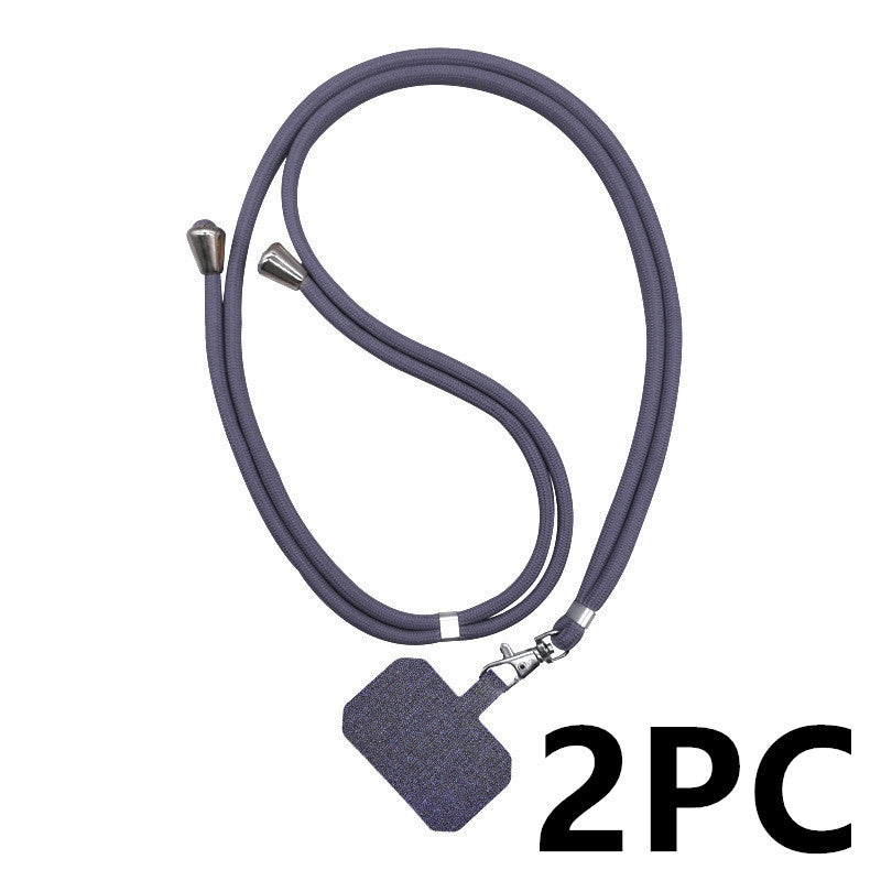 HKM-636435 Universal Card Phone Case with Lanyard in Multiple Colors, Electroplated Carbon Fiber Design, Aramid Fiber Back Cover