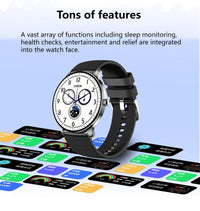 HKM-636563 Ultra Slim Fitness Smart Watch with 1.43 AMOLED Screen, Health Monitoring, and Bluetooth Connectivity for Android and iOS