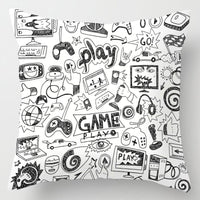 HKM-636819 Gaming-Inspired Cartoon Pillowcase - Modern Minimalist Peach Skin, 45x45cm