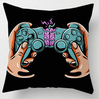 HKM-636819 Gaming-Inspired Cartoon Pillowcase - Modern Minimalist Peach Skin, 45x45cm