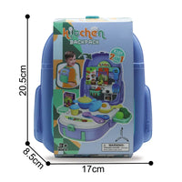 HKM-636883 2-in-1 Intelligent Kitchen Backpack Play Set for Kids - Vegetable Food Cooking Game