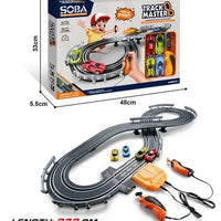 HKM-637011 High-Speed Electric Slot Car Race Track Set - 1:64 Scale Unisex Toy for Ages 5 and Up