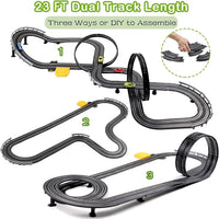 HKM-637011 High-Speed Electric Slot Car Race Track Set - 1:64 Scale Unisex Toy for Ages 5 and Up