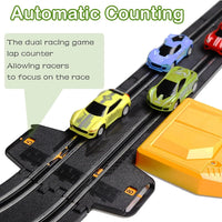 HKM-637011 High-Speed Electric Slot Car Race Track Set - 1:64 Scale Unisex Toy for Ages 5 and Up