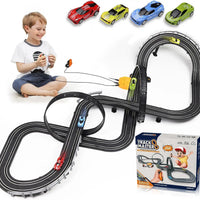 HKM-637011 High-Speed Electric Slot Car Race Track Set - 1:64 Scale Unisex Toy for Ages 5 and Up