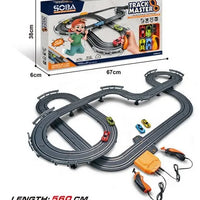 HKM-637011 High-Speed Electric Slot Car Race Track Set - 1:64 Scale Unisex Toy for Ages 5 and Up