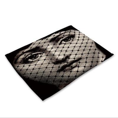 HKM-637011 Nordic Cotton Linen Square Table Mat for Home Decor