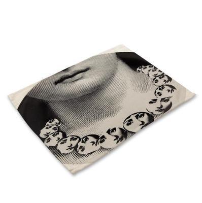 HKM-637011 Nordic Cotton Linen Square Table Mat for Home Decor