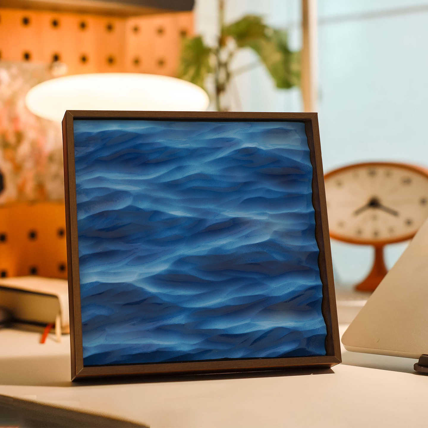 HKM-637139 Three-Dimensional Sea Decorative Painting in Solid Wood Frame