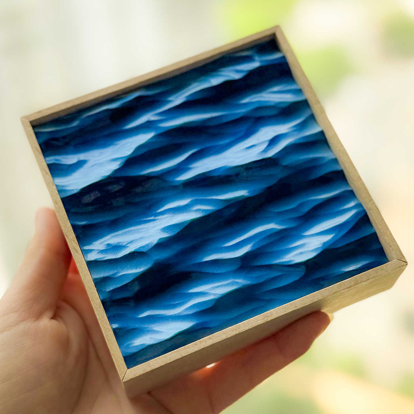 HKM-637139 Three-Dimensional Sea Decorative Painting in Solid Wood Frame