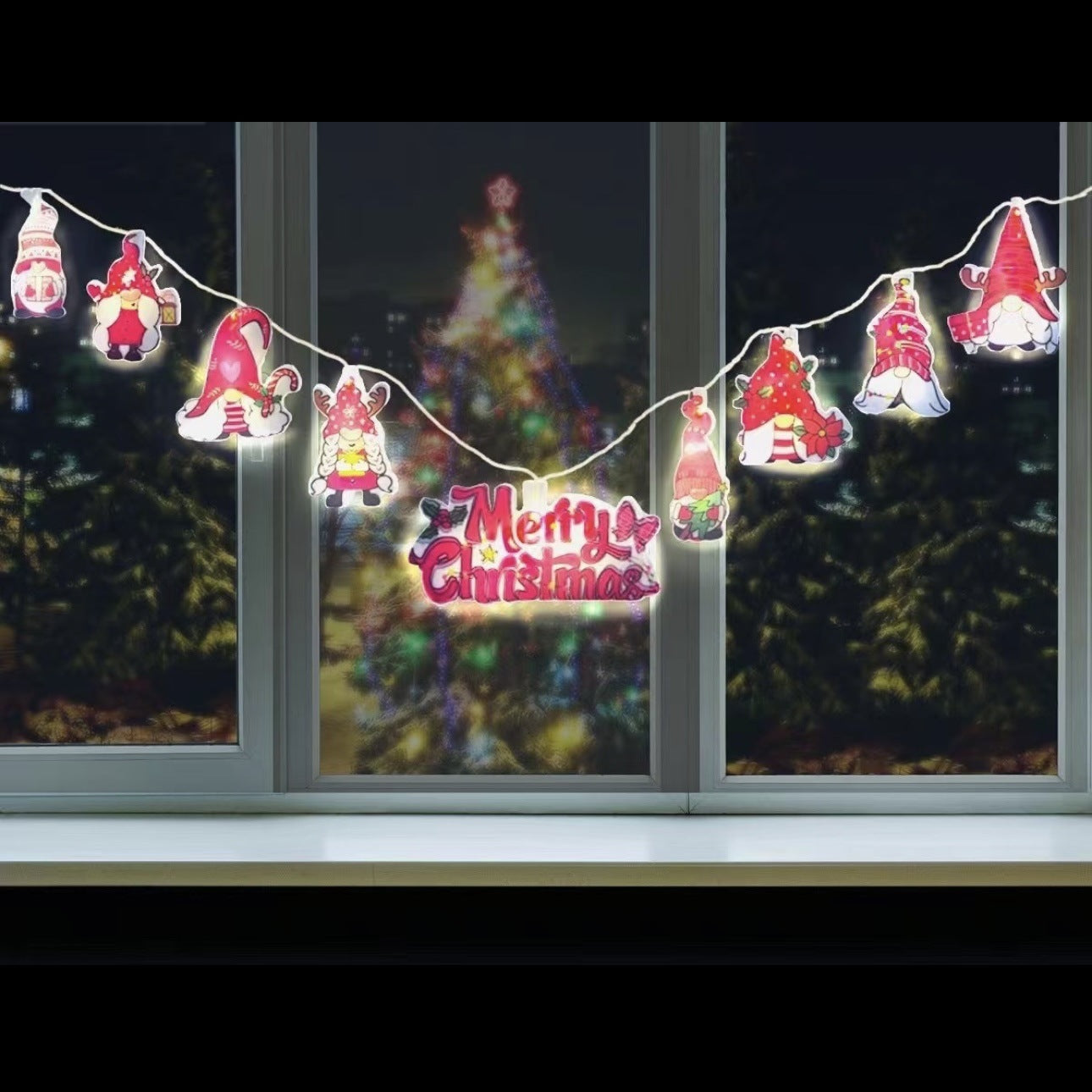 HKM-637331 Battery-Powered LED Christmas Cartoon and Letter String Lights for Holiday Decoration