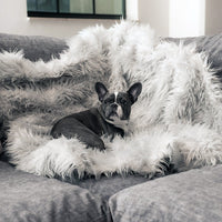 HKM-637331 Winter Thick Pet Warm Pad for Dogs, Cats, and Small Animals - Soft Cloth, Grey and White