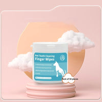 HKM-637395 Pet Dental and Ear Cleaning Wipes with Thickened Finger Cots – 50 Pieces Each