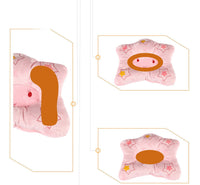HKM-637587 Infant Head Correction Shaping Pillow with Cotton Core - Five-Star Design in Pink and Blue