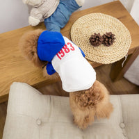 HKM-637651 Two-Legged Cotton Pet Sweater in Pink, Black, Blue, Red - Fashionable Dog Clothing