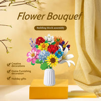HKM-637779 Colorful 1009-Piece Plant Flowers Building Block Toy Set for Creative DIY Floral Arrangement