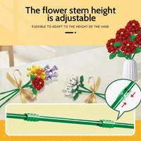 HKM-637779 Colorful 1009-Piece Plant Flowers Building Block Toy Set for Creative DIY Floral Arrangement