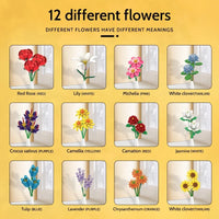 HKM-637779 Colorful 1009-Piece Plant Flowers Building Block Toy Set for Creative DIY Floral Arrangement