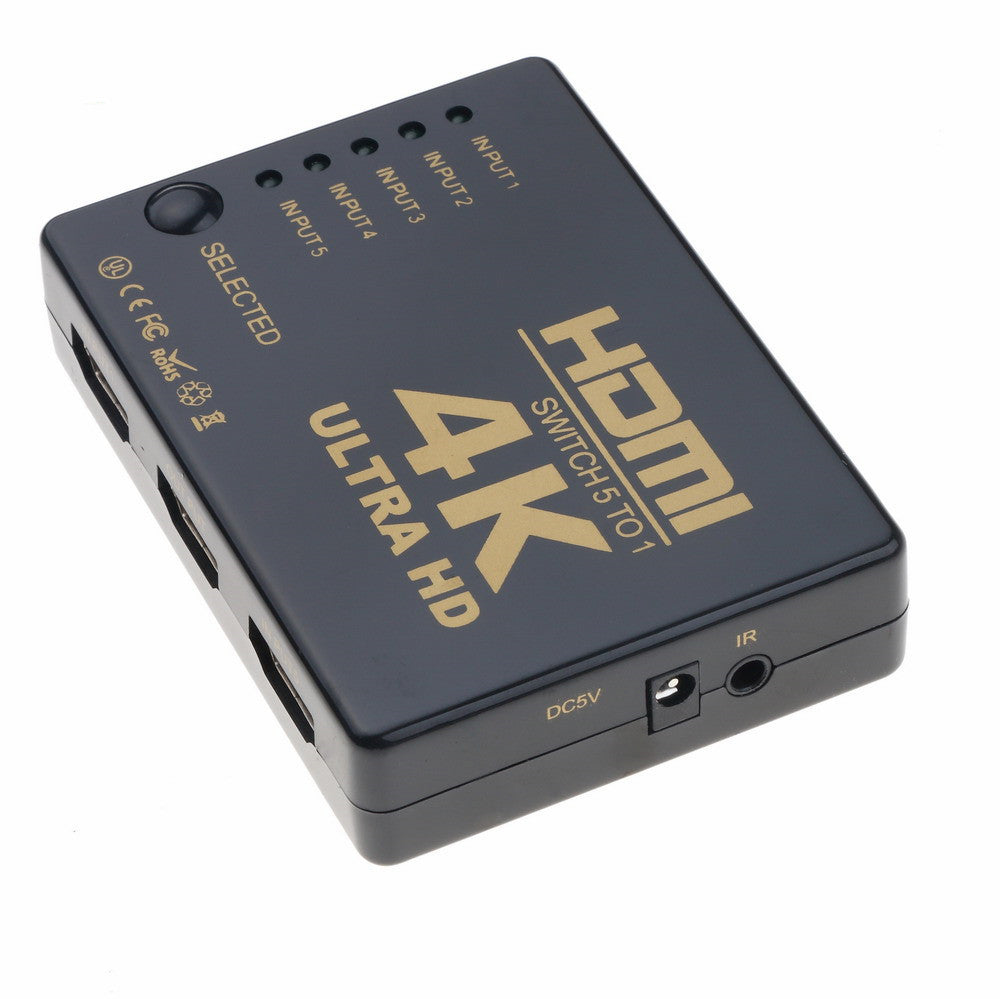 KTX-637907 5-Port HDMI Switcher with Remote Control for High-Definition Output